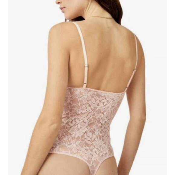 Free People Women's Lace Night Rhythm Bodysuit Size XS Pink Thong NWT $78 - Picture 3 of 16